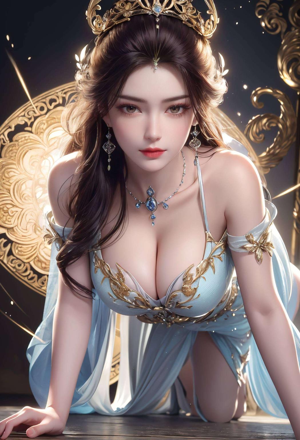 她的眼神深邃感受那份独特的唯美与力量