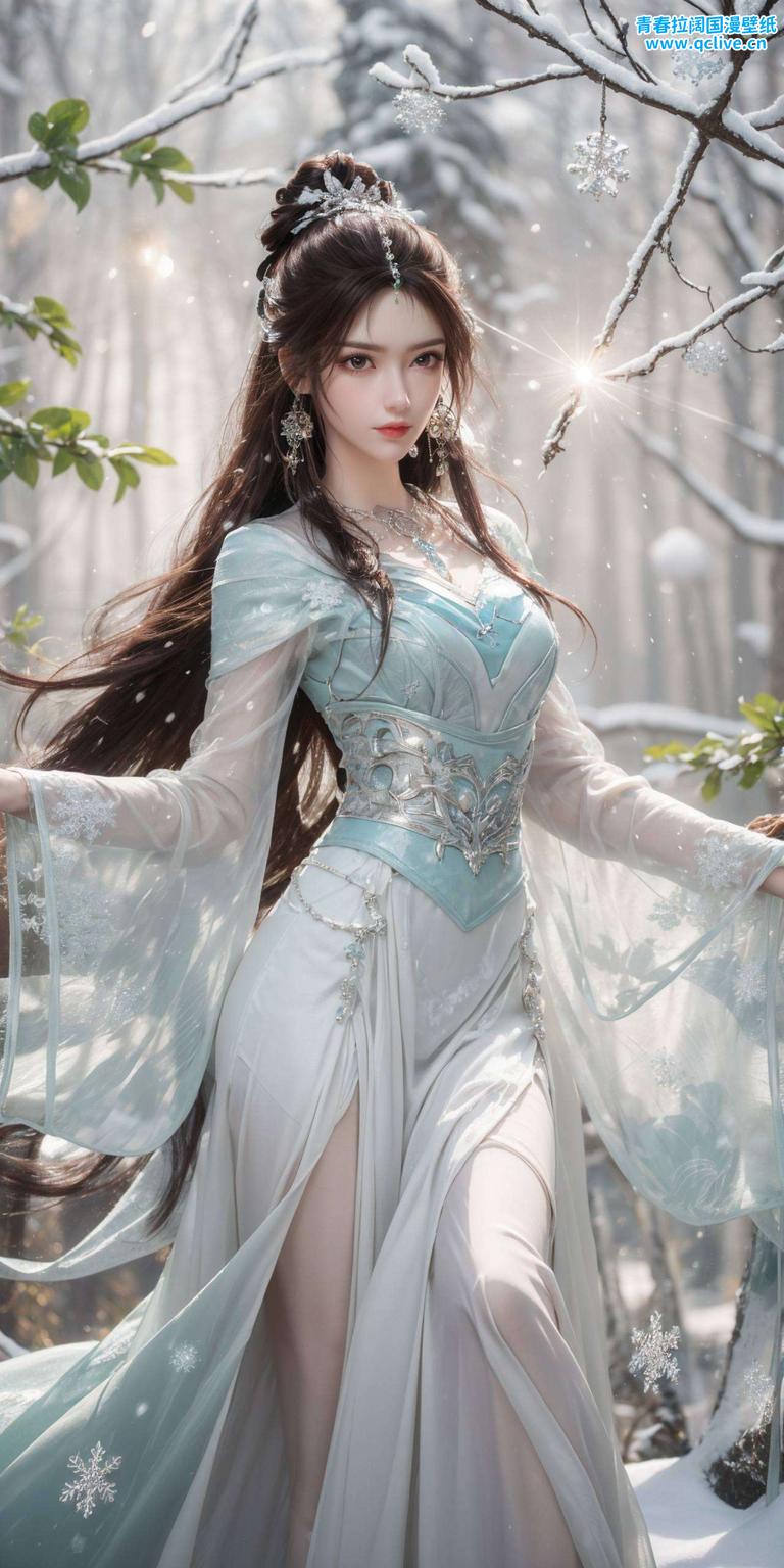 这款复古风格的PC墙纸AI国漫女神叶倾仙的微笑如春风拂面