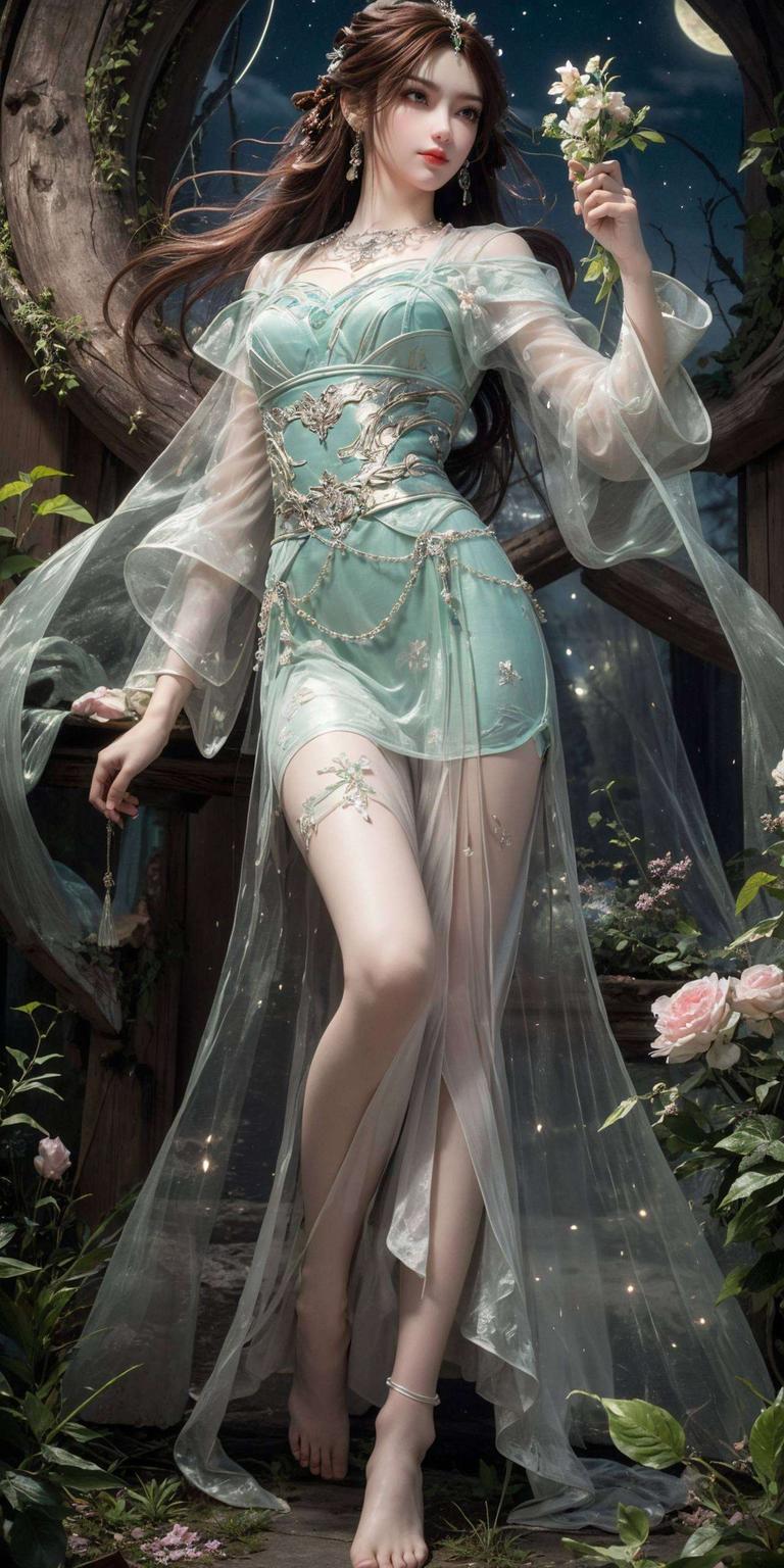 宛如穿越时空的仙子AI巧手绘制的叶倾仙壁画集