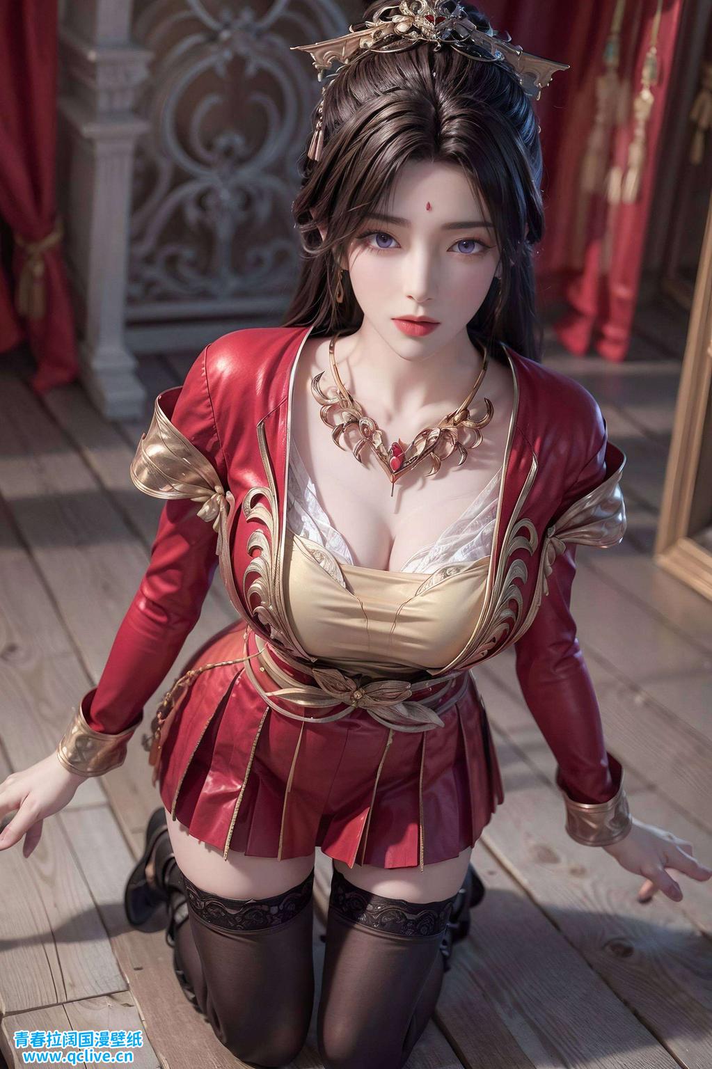 舞动长裙月婵以柔美月光映衬
