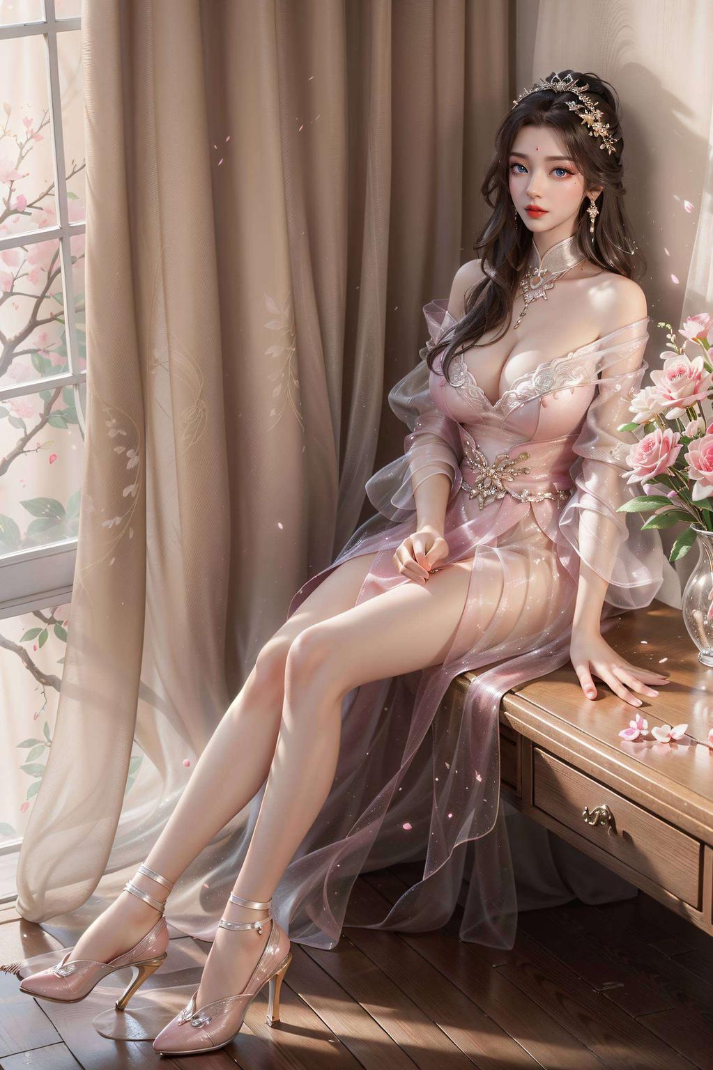 这款以国漫女神月婵为主题的AI动作素材动漫壁纸为你的电脑桌面增添一抹诗意与浪漫