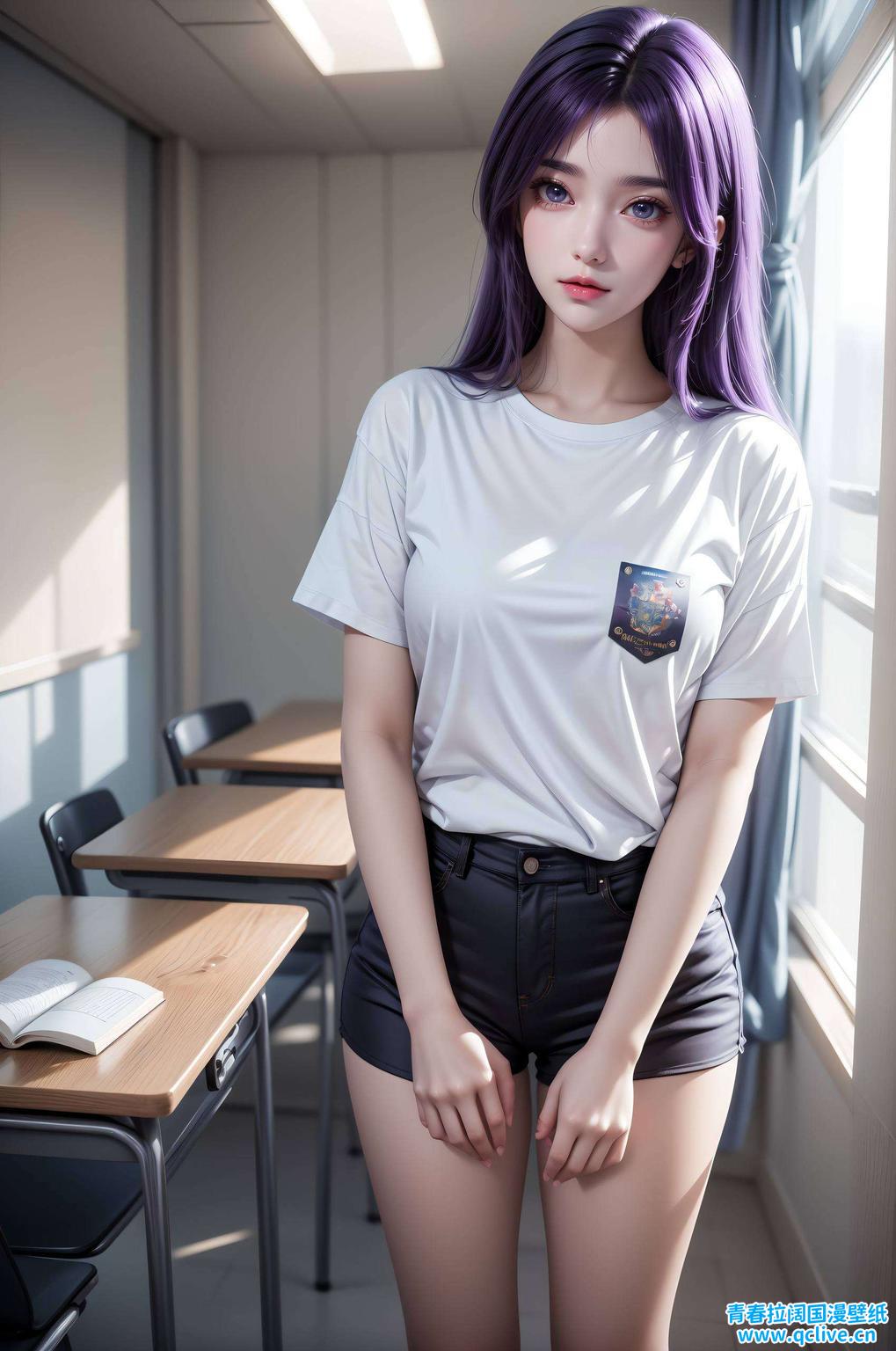 4K高清壁纸捕捉了她的每一个细节炫彩渲染下