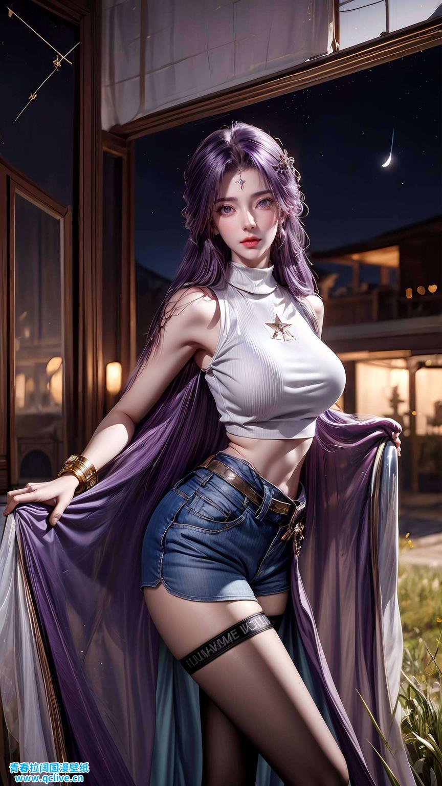 她的面容被轻纱遮住云曦