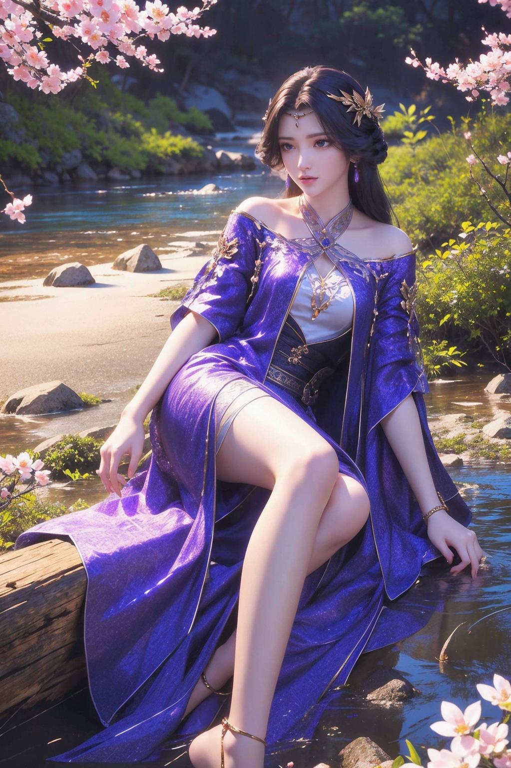 细腻的笔触描绘出云曦婉约的表情融合古风元素