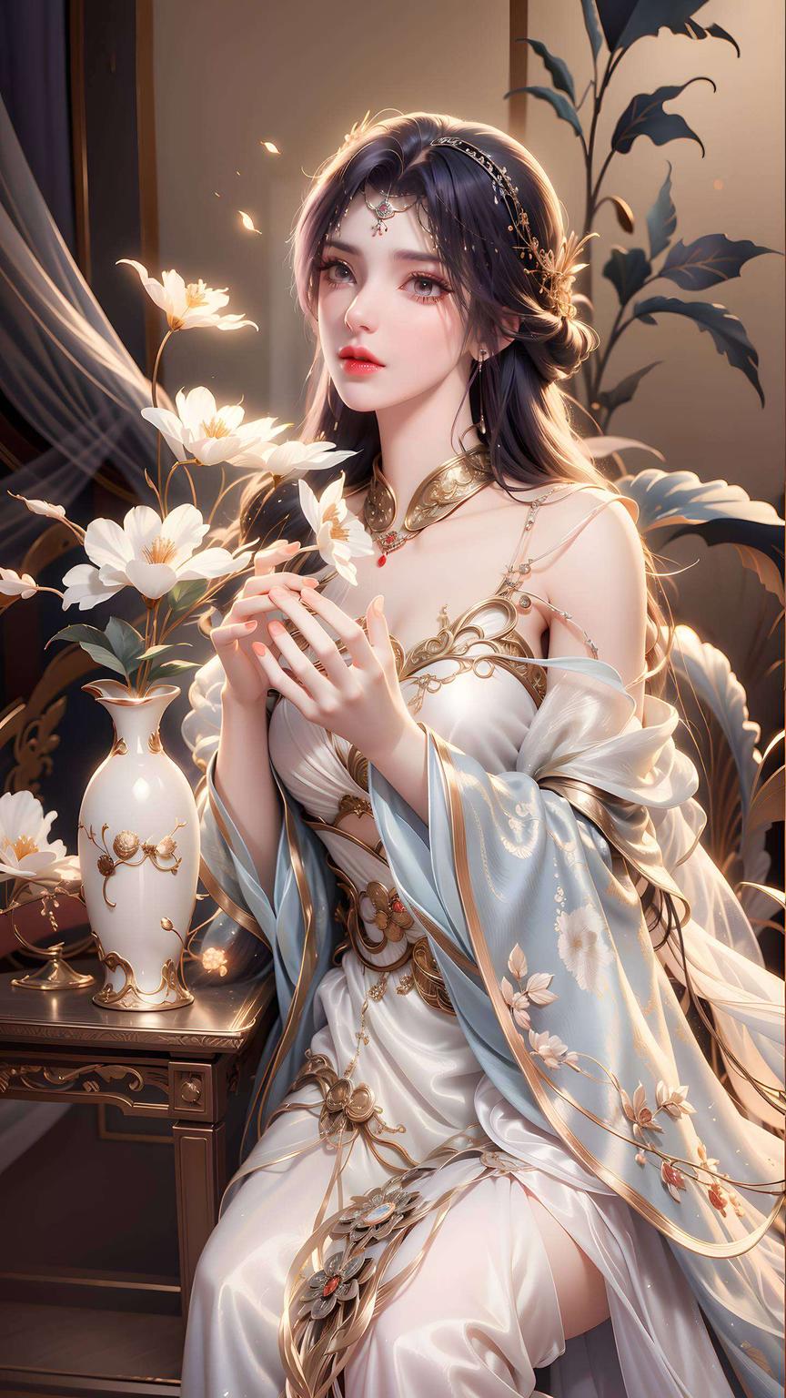 绘制现代苹果国漫女神云曦她翩翩起舞