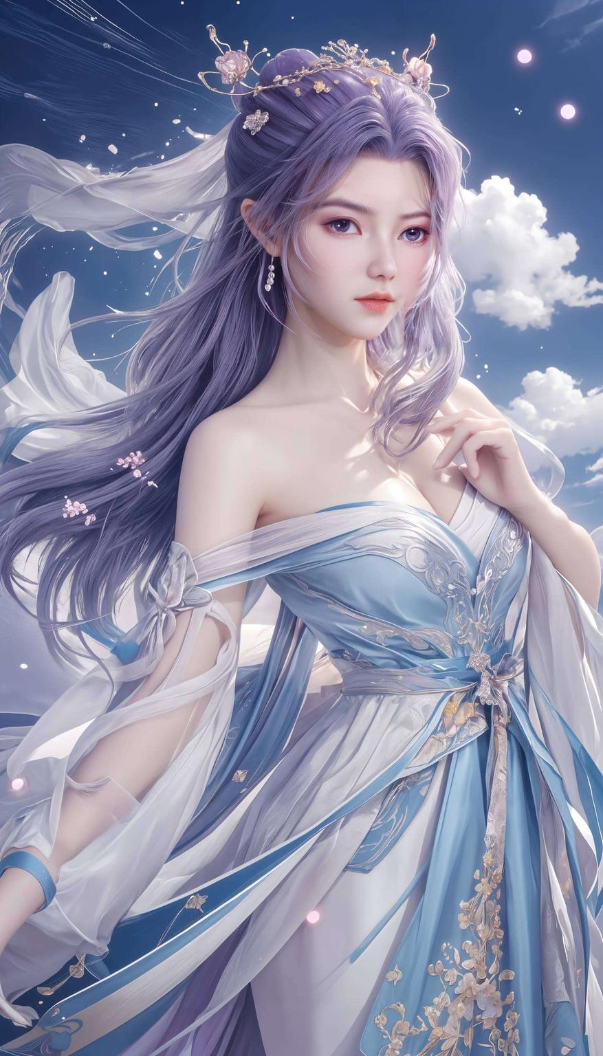 平板上的AI女神光彩夺目这套「云霄的三次建模高清壁纸」免费送你！每一帧都是精心打造的视觉盛宴