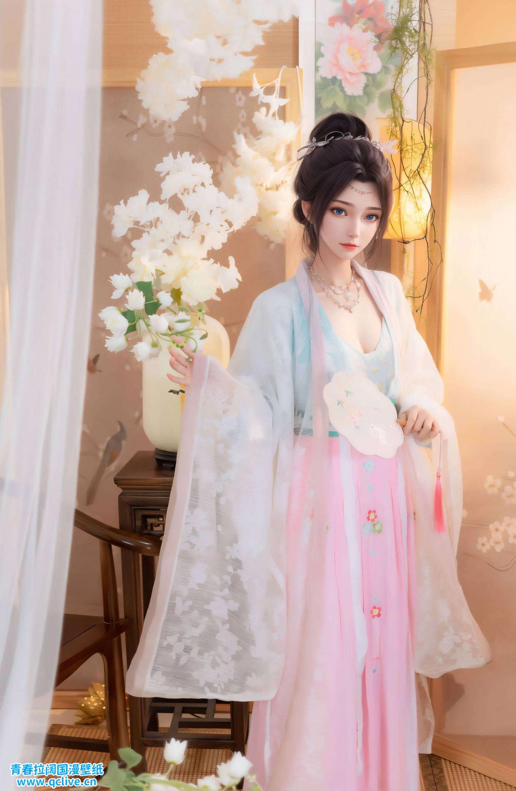 绘有一位超精致自然PCAI美女唇露微笑