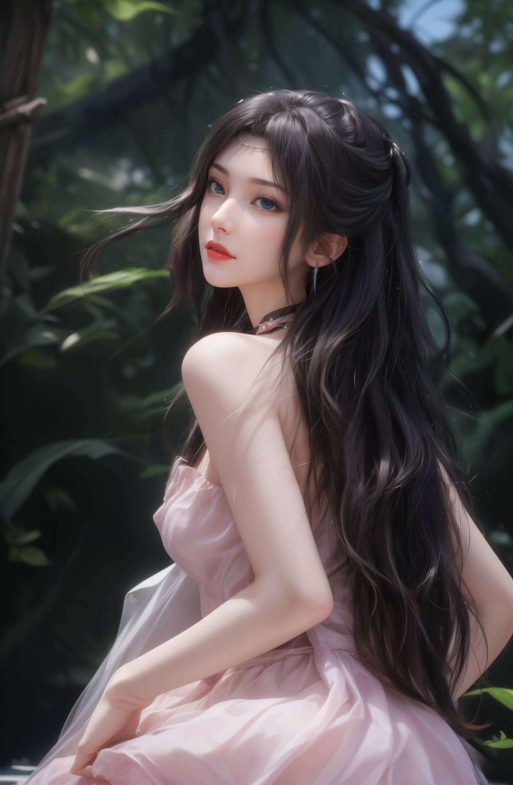 让云韵的曼妙身材与背景的奇幻世界跃然墙上高清画质