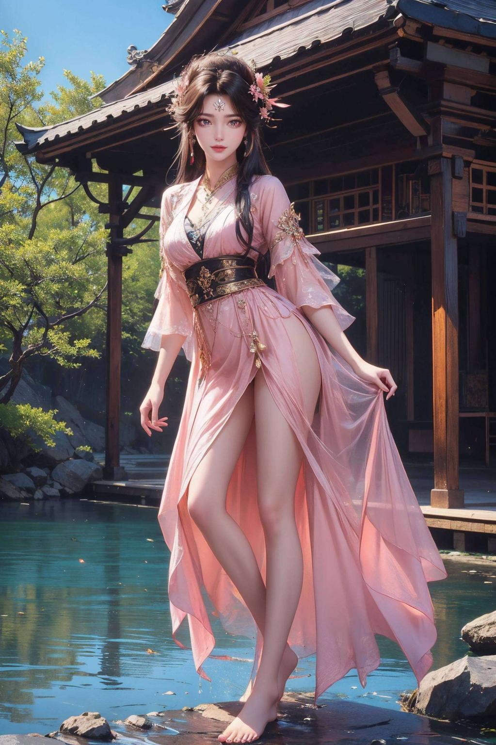 这款AI国漫美女立体Win10壁纸高清宽屏设计