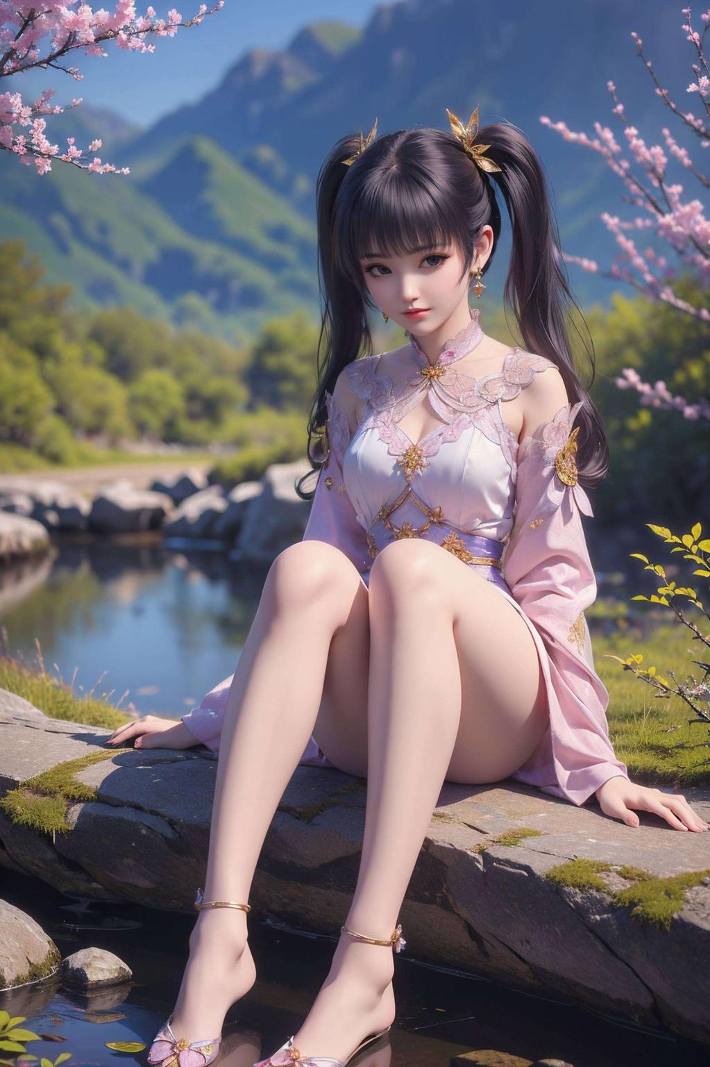 这位高清AI人物神态素材中的不规则苹果AI女神如同流动的诗篇