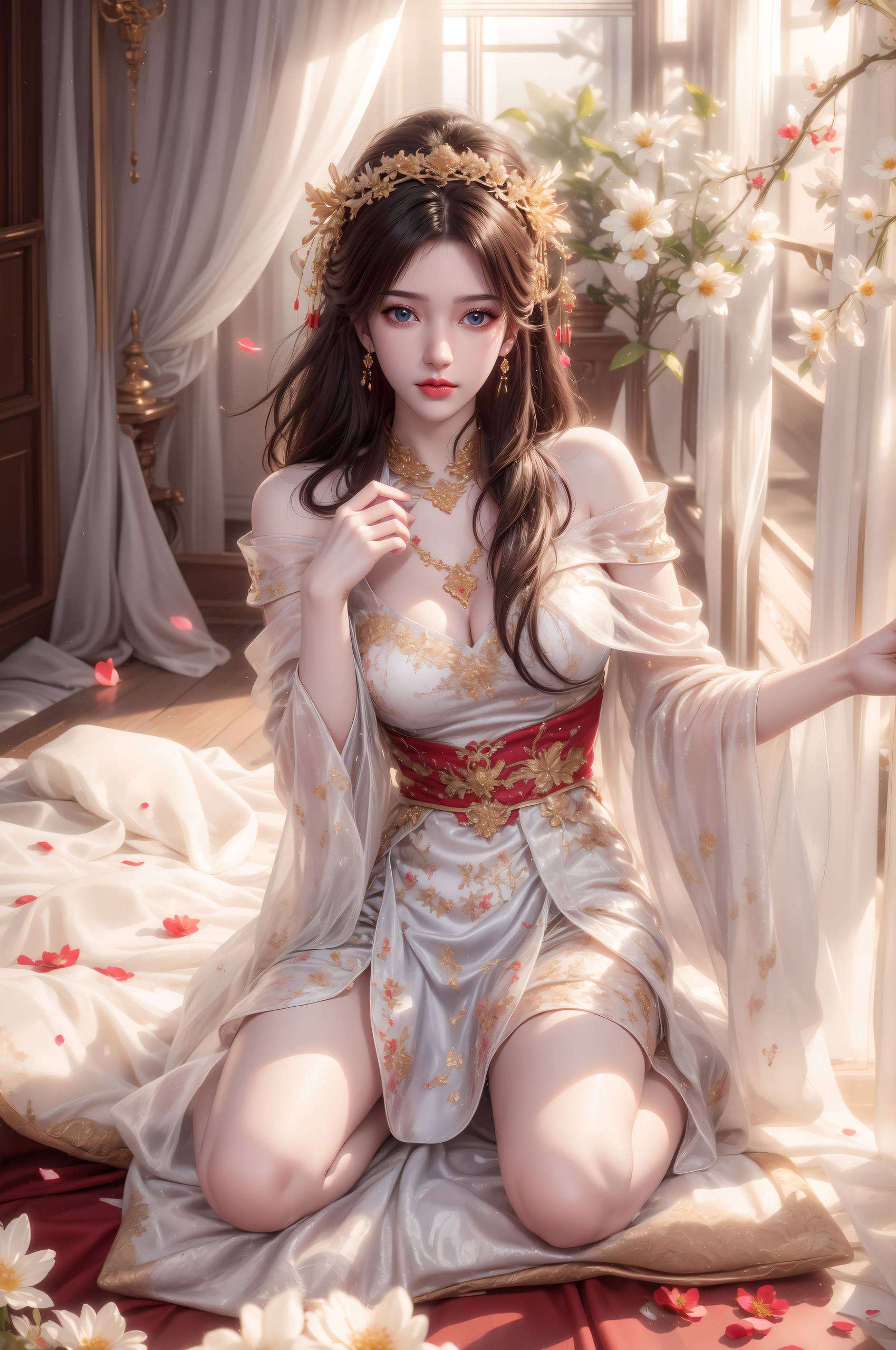 她的眼神深邃如星辰现在