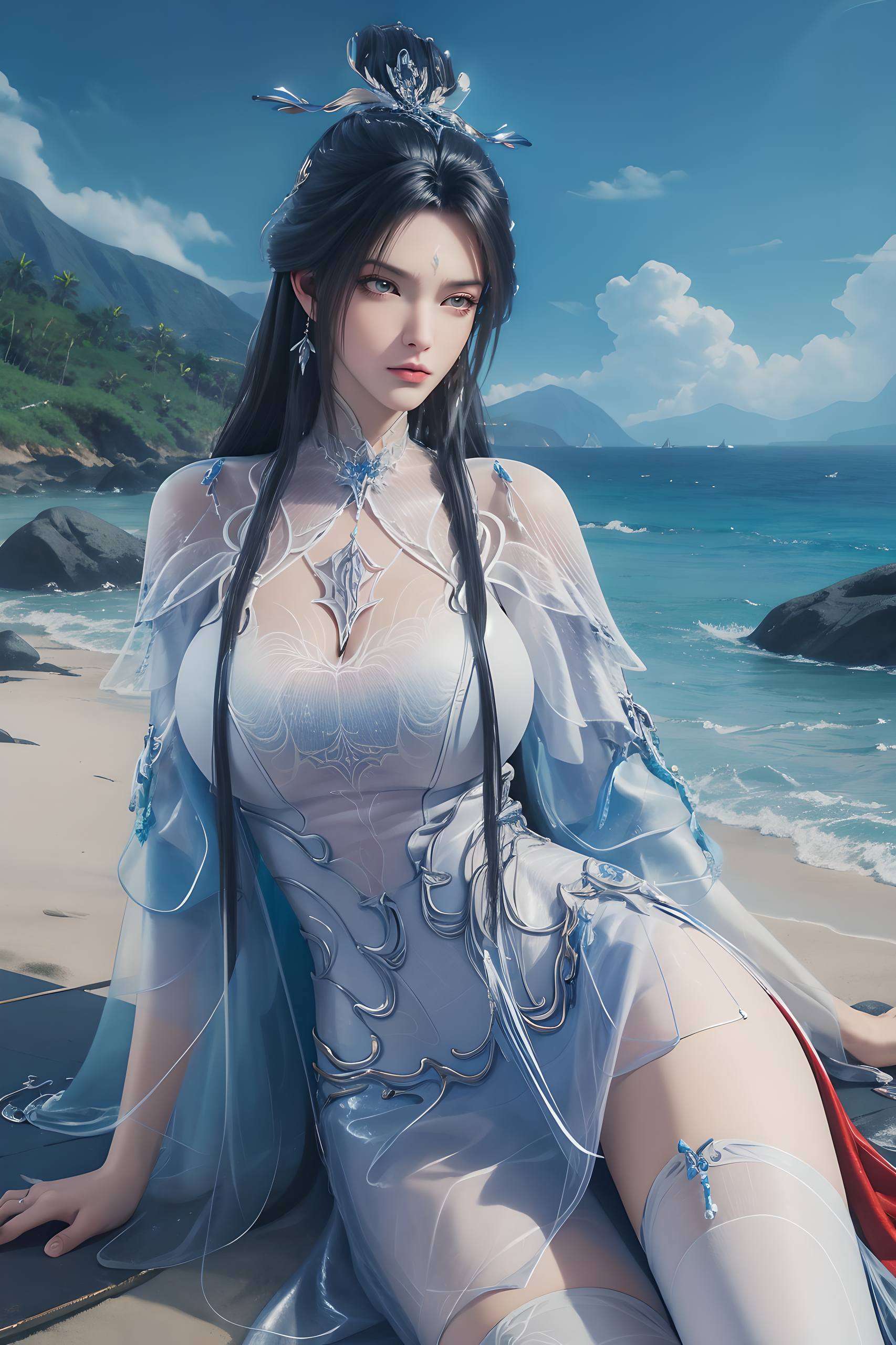 每一次凝望她的眼眸深邃如夜空